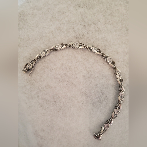 Marcacite & Sterling Silver Bracelet with Crystal Accents - Picture 3 of 6